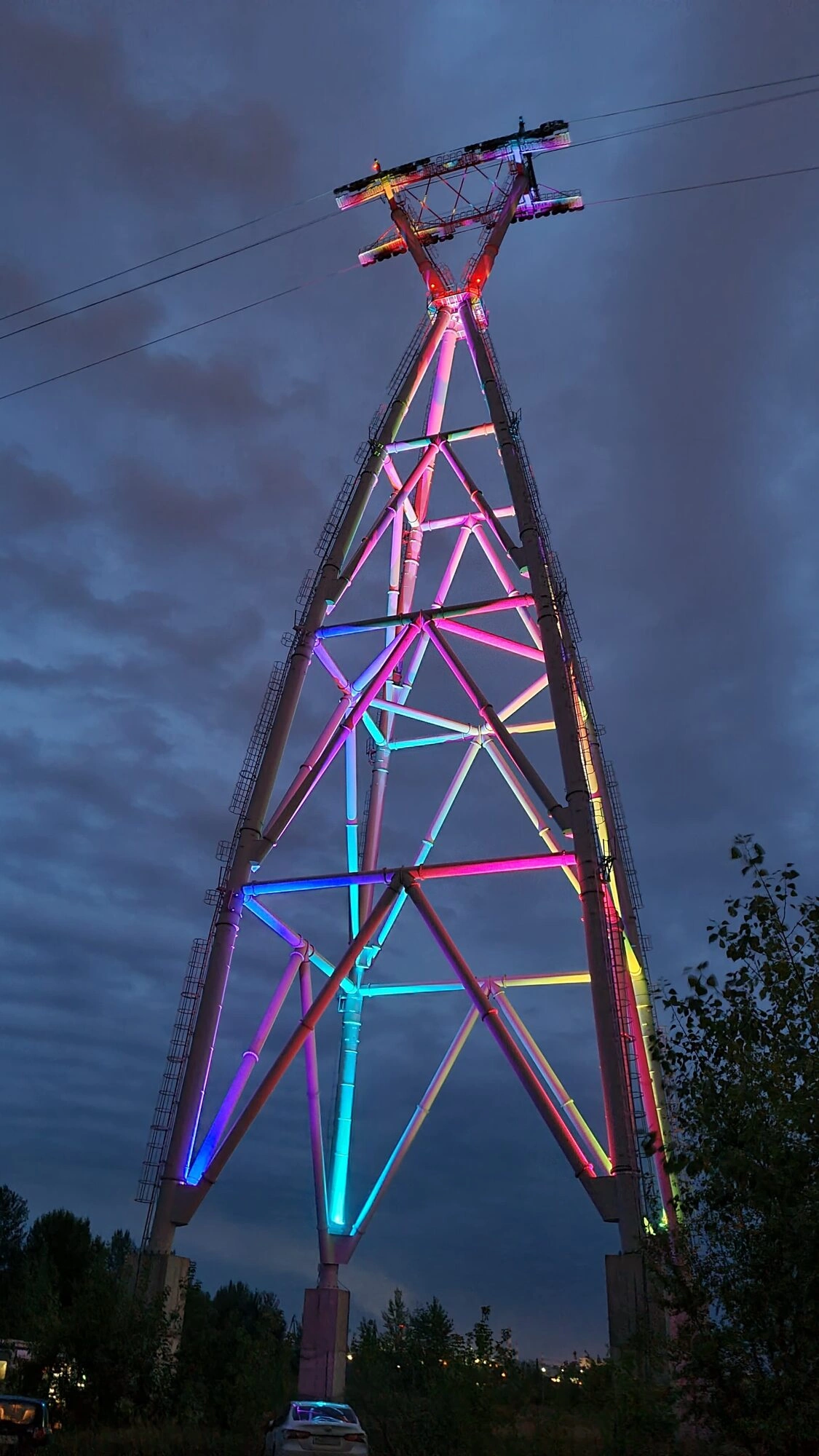 Архитектурное освещение опор Нижегородской канатной дороги